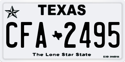 TX license plate CFA2495