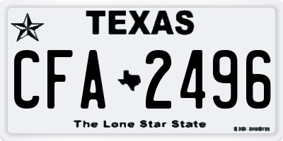 TX license plate CFA2496