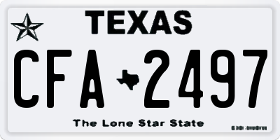 TX license plate CFA2497