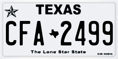 TX license plate CFA2499
