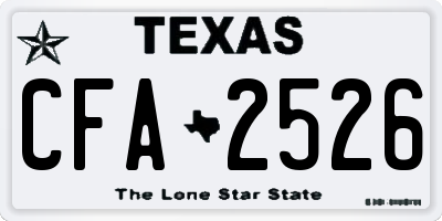 TX license plate CFA2526
