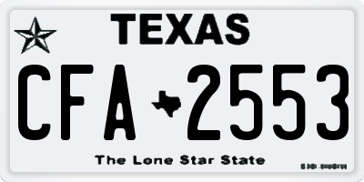 TX license plate CFA2553