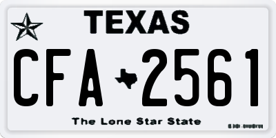 TX license plate CFA2561