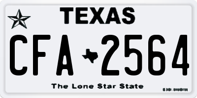 TX license plate CFA2564