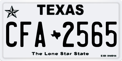 TX license plate CFA2565