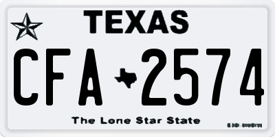 TX license plate CFA2574