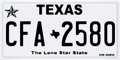 TX license plate CFA2580