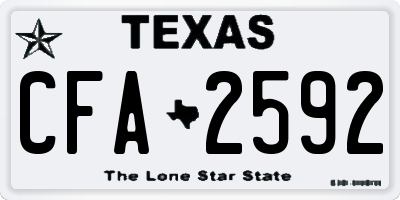 TX license plate CFA2592