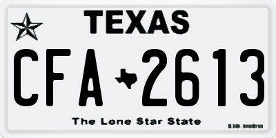 TX license plate CFA2613
