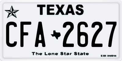 TX license plate CFA2627
