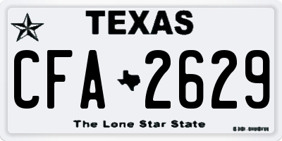 TX license plate CFA2629