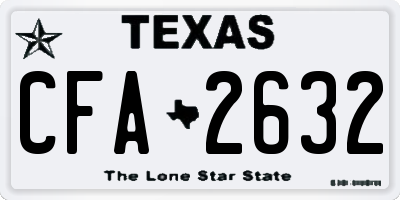 TX license plate CFA2632