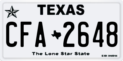 TX license plate CFA2648