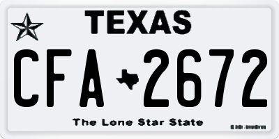 TX license plate CFA2672
