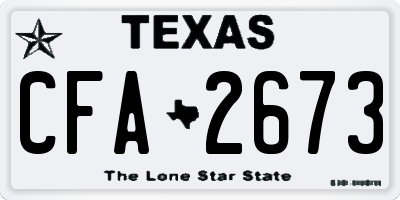 TX license plate CFA2673