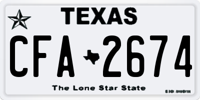 TX license plate CFA2674