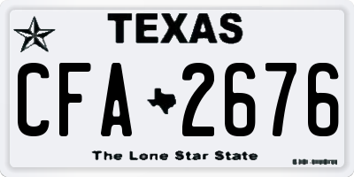 TX license plate CFA2676