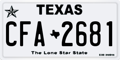 TX license plate CFA2681