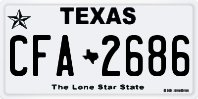 TX license plate CFA2686