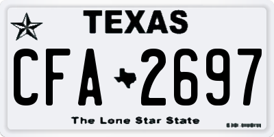 TX license plate CFA2697