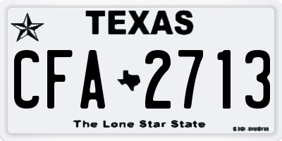 TX license plate CFA2713