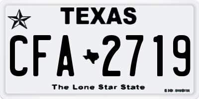 TX license plate CFA2719