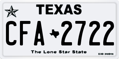 TX license plate CFA2722