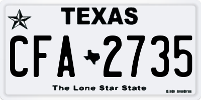 TX license plate CFA2735