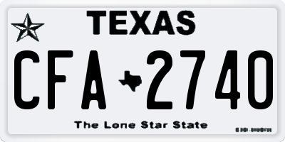 TX license plate CFA2740