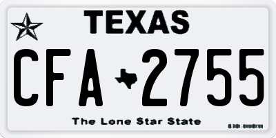 TX license plate CFA2755