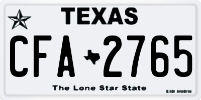 TX license plate CFA2765