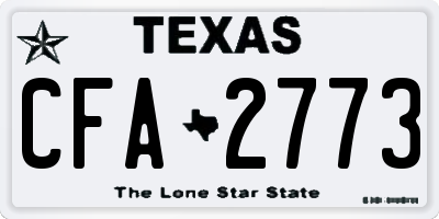 TX license plate CFA2773