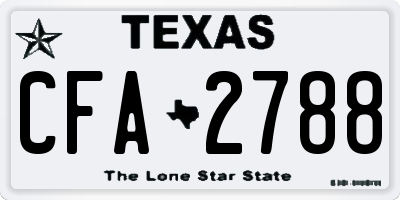 TX license plate CFA2788