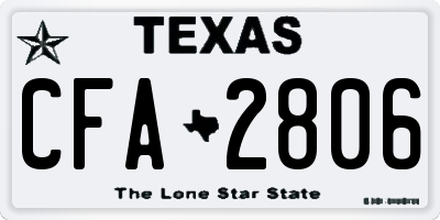 TX license plate CFA2806