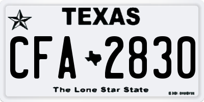 TX license plate CFA2830