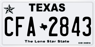 TX license plate CFA2843