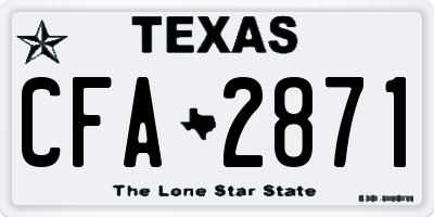 TX license plate CFA2871