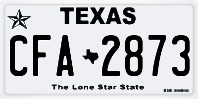 TX license plate CFA2873
