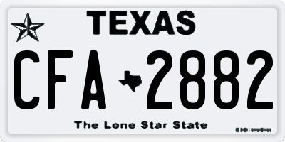 TX license plate CFA2882