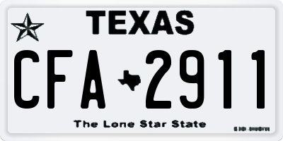 TX license plate CFA2911