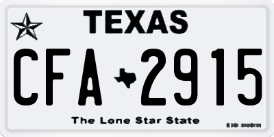 TX license plate CFA2915