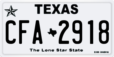 TX license plate CFA2918