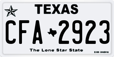 TX license plate CFA2923
