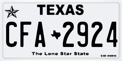 TX license plate CFA2924