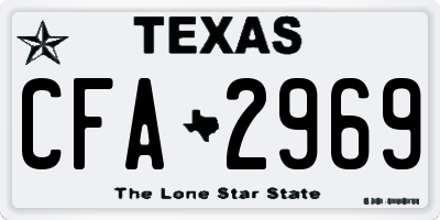 TX license plate CFA2969