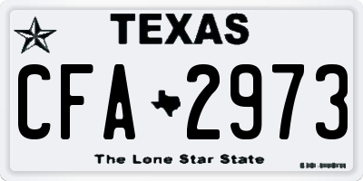 TX license plate CFA2973