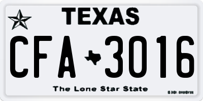 TX license plate CFA3016