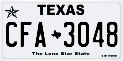 TX license plate CFA3048