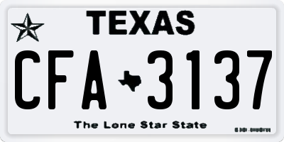 TX license plate CFA3137