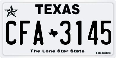 TX license plate CFA3145